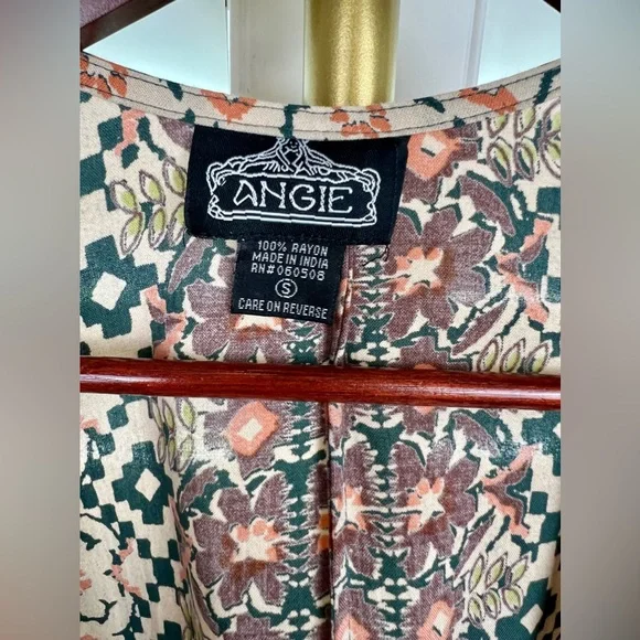 Gorgeous Fall Green Kimono Sz.S, By Angie - Picture 8 of 8